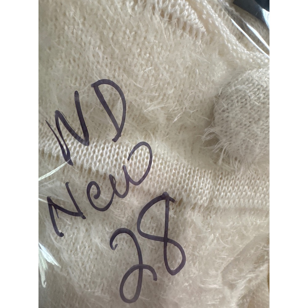 Lauren Michelle Petite Cream Eyelash Knit Cardigan‎ Sweater Bell Sleeve PM NWT - Picture 9 of 9
